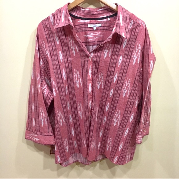 Foxcroft Tops - Southwester Tribal print plus size top